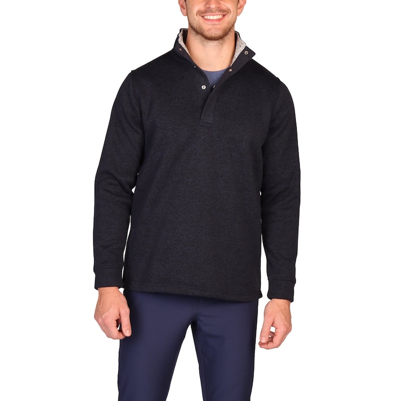 Tailorbyrd Men's Sweater Knit Snap Placket Pullover