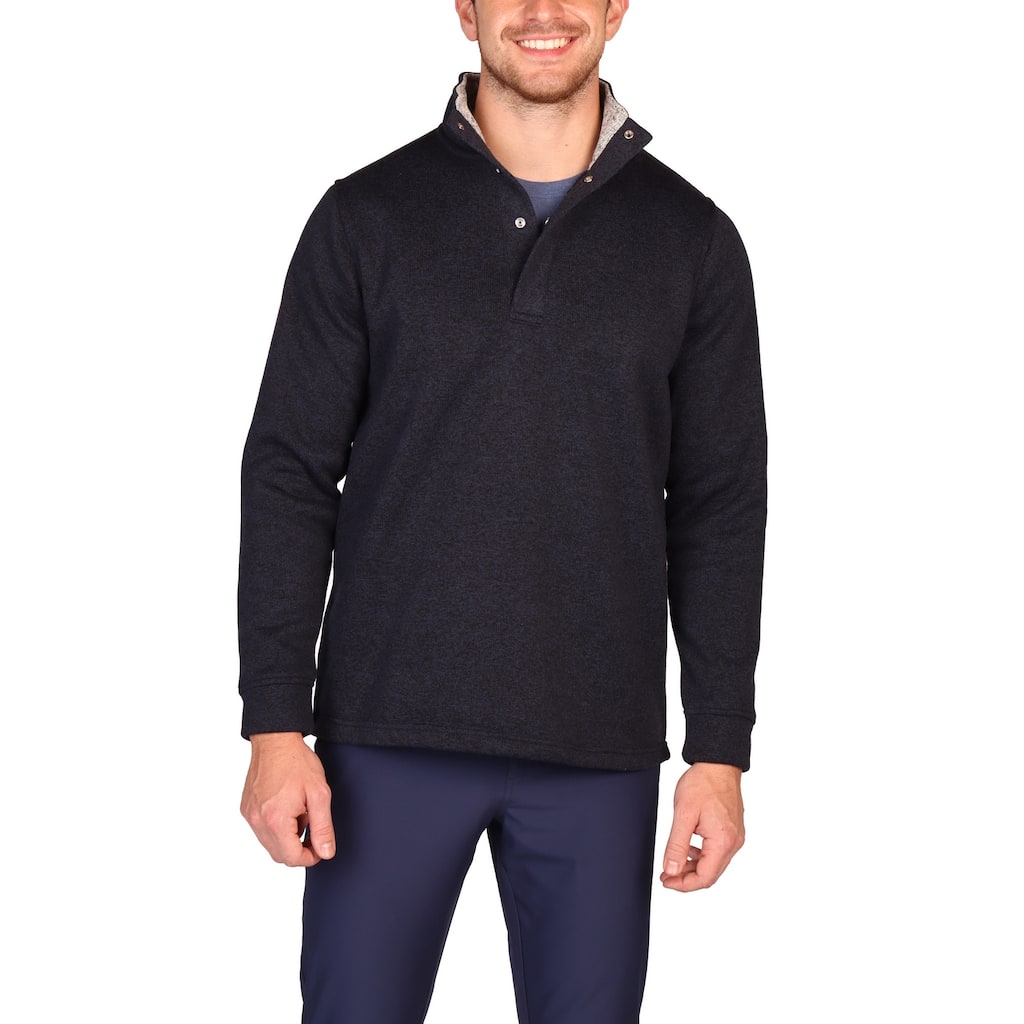 Tailorbyrd Men's Sweater Knit Snap Placket Pullover