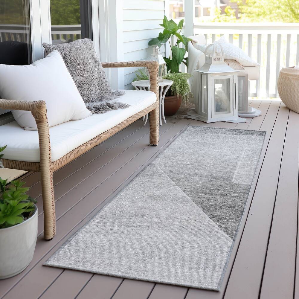 Machine Washable Indoor/ Outdoor Chantille Contemporary Abstract Rug