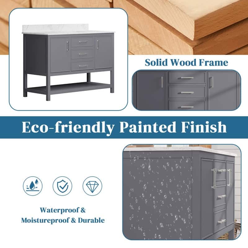 48-Inch Farm Style Bathroom Vanity with Square Sink