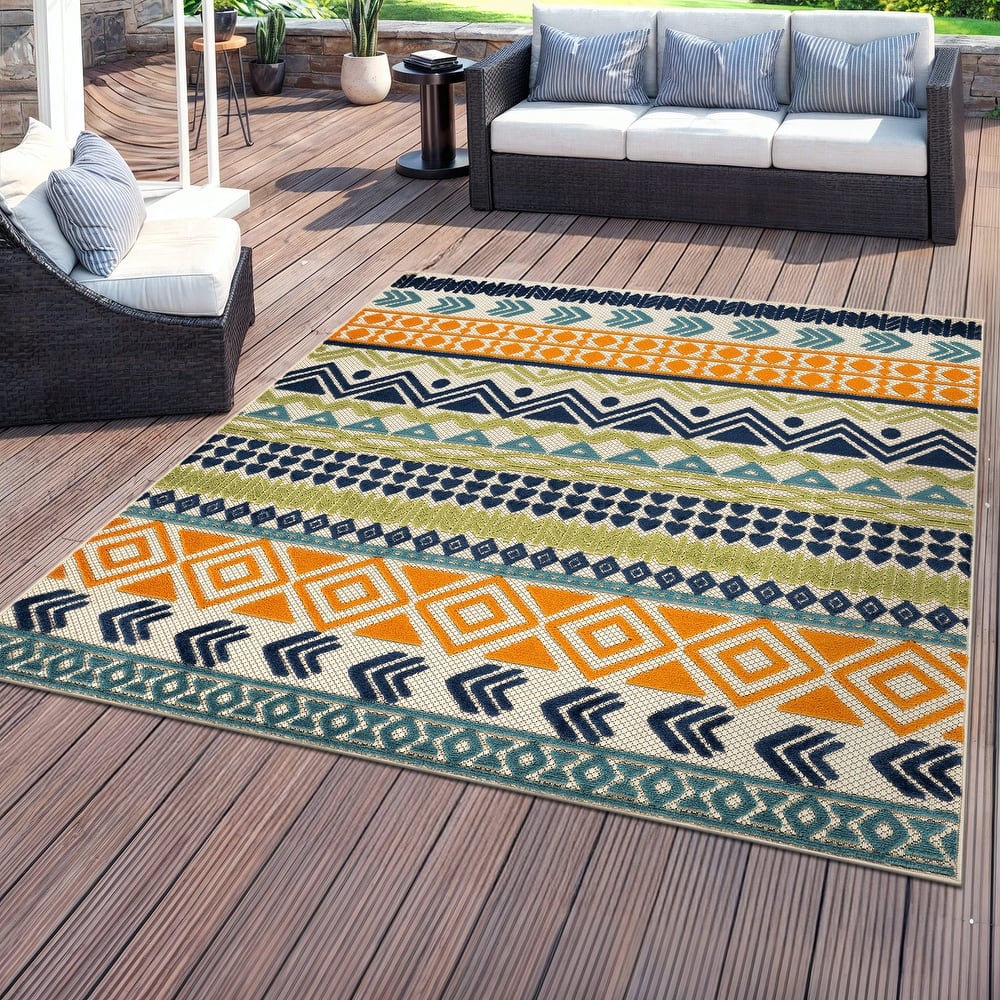 Ronda Contemporary Bohemian Indoor/Outdoor Area Rug