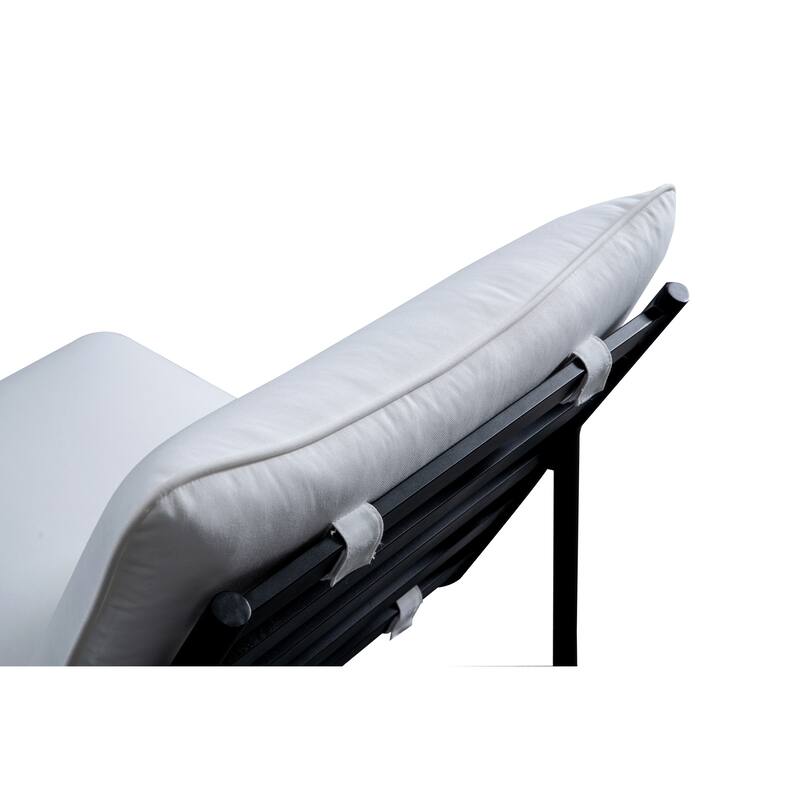 NADAAL STUDIOS Varyn Outdoor Accent Chair, Stainless Steel Frame and Olefin Upholstery, Speckled Charcoal