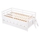 preview thumbnail 6 of 33, Low Loft Bed Twin Size with Trundle, ladder and Storage Drawers, White