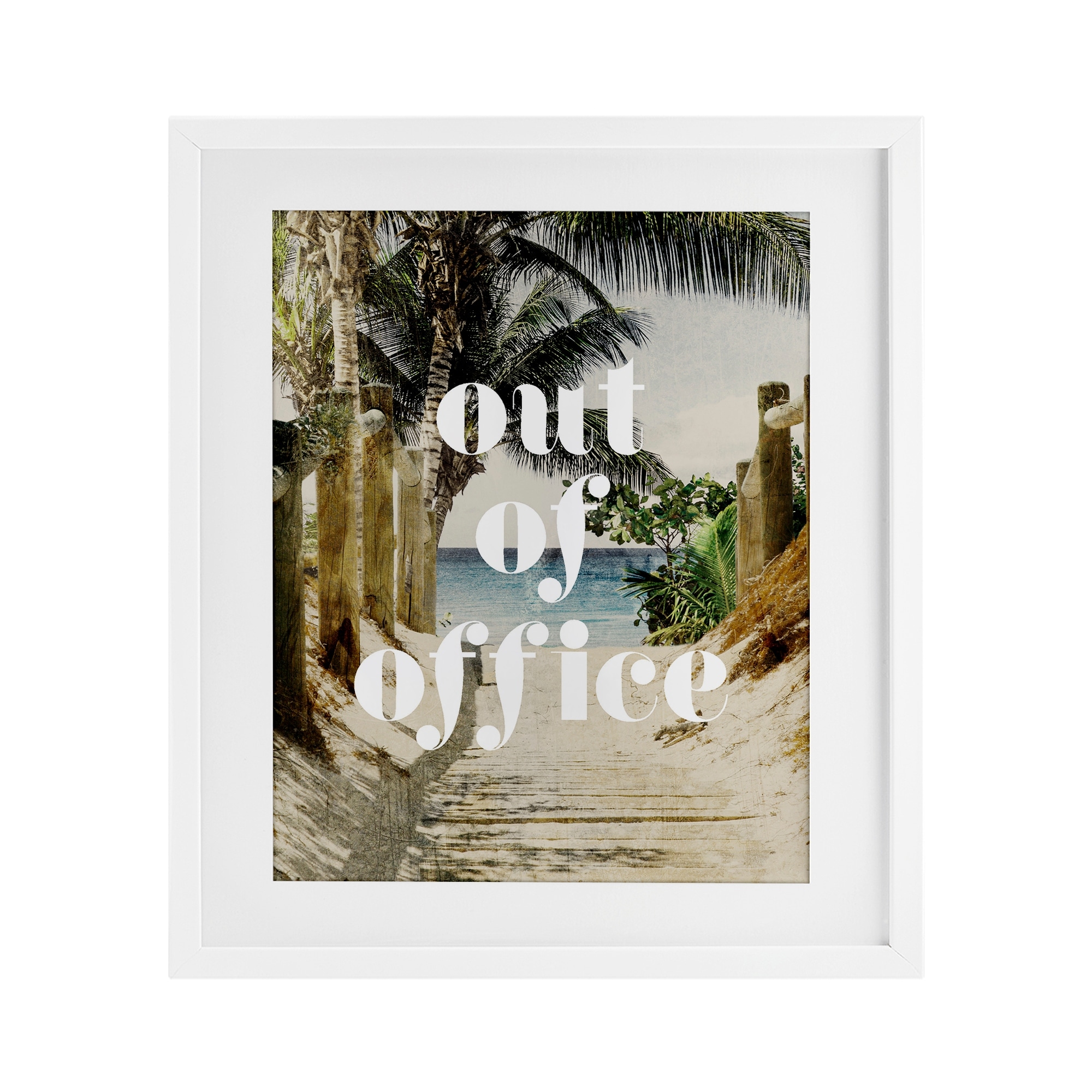 Stupell Out of Office Beach Path Under Glass Framed Design By Lil' Rue