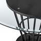 preview thumbnail 10 of 28, Veronica 48 inch Glass and Walnut Wood Round Dining Table with Metal Base