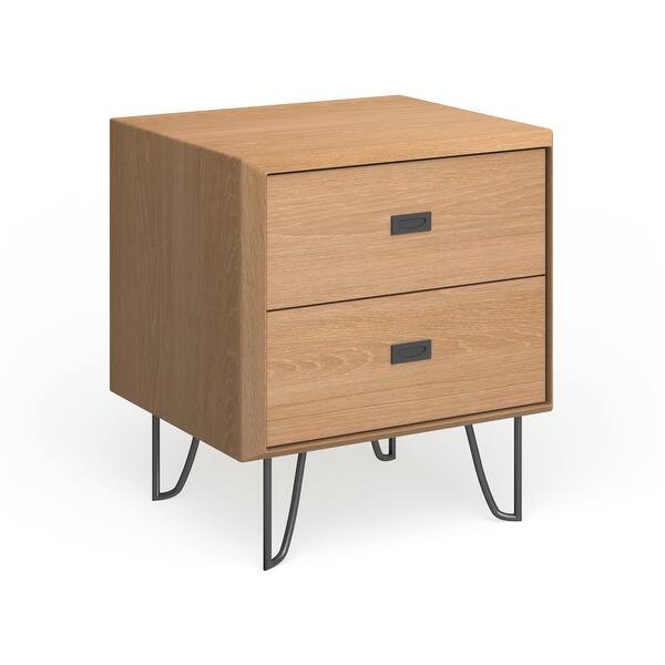 slide 2 of 10, Carson Carrington Akureyri Mid-century Nightstand Oak - 2-drawer