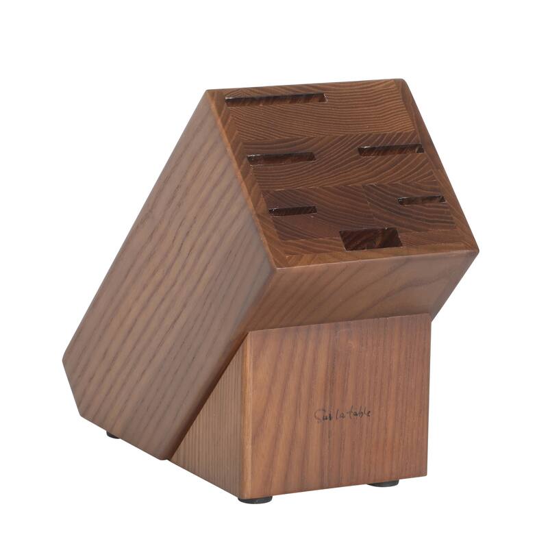 Sur La Table Kitchen Essentials High-Carbon German Steel 7 Piece Forged Cutlery Kitchen Knife Block Set W/ Ashwood Block