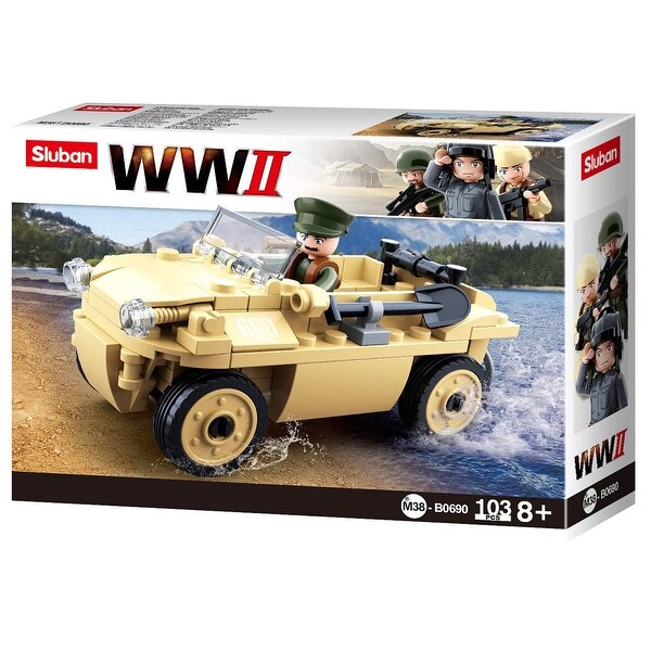 Sluban Kids Army Vehicle Building Blocks WWII Series Building Toy