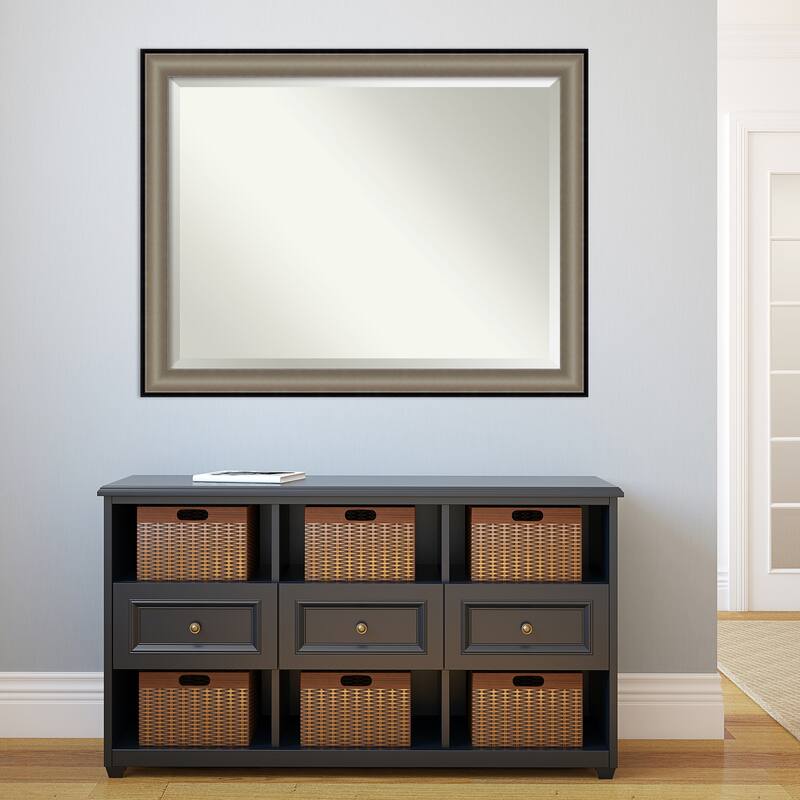 Beveled Wall Mirror - Imperial Pewter Black Frame