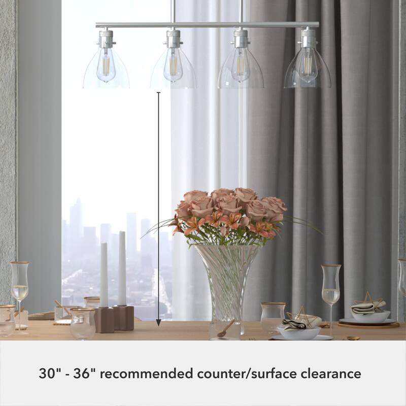Hunter Van Nuys Linear Chandelier - Kitchen Island, Dining Room - Industrial, Modern Farmhouse, Transitional