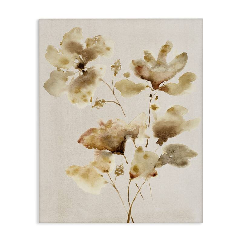 Stupell Neutral Dappled Flower Blossoms Canvas Wall Art Design By Krinlox - 36 x 48