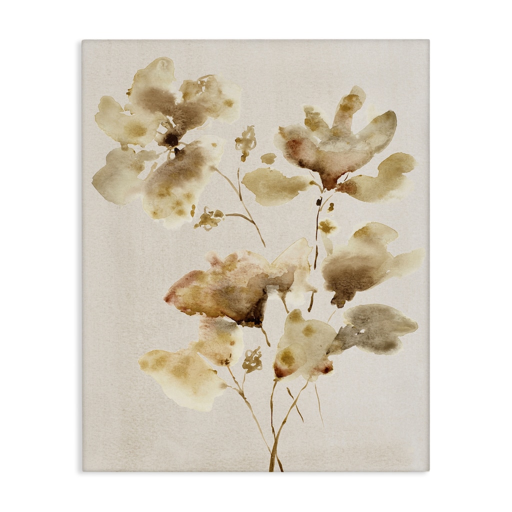 Stupell Neutral Dappled Flower Blossoms Canvas Wall Art Design By Krinlox