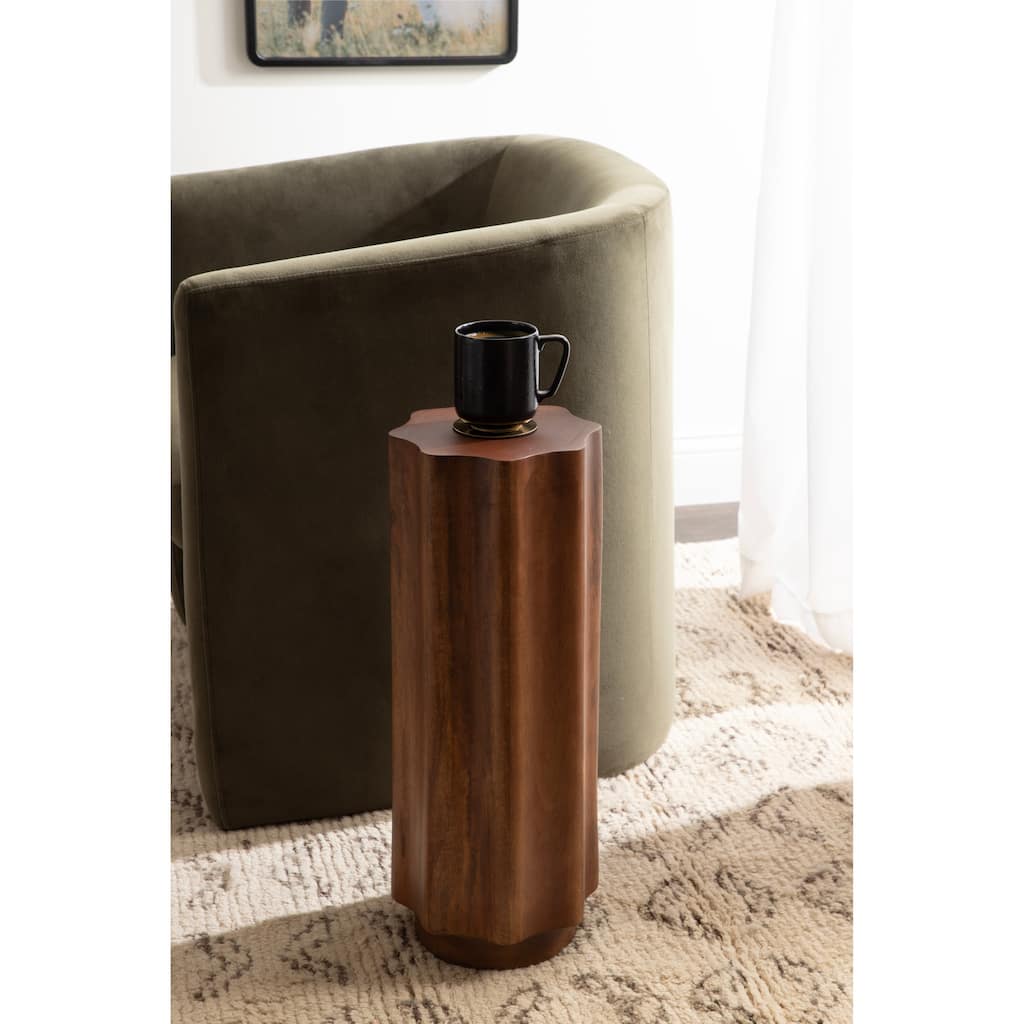 Kate and Laurel Pandey Wavy Wood Drink Table - 9x9x22