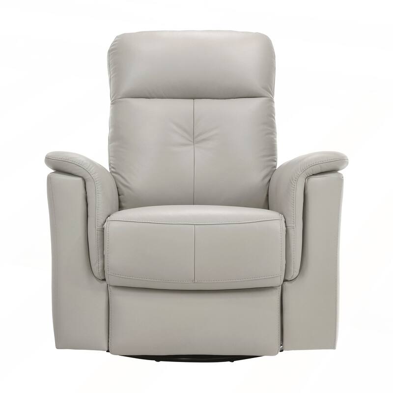 Silver Color Leather Upholstered Reclining Chair