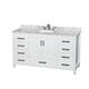Option White / White Carrara Marble Top / Brushed Chrome