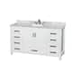 Option White / White Carrara Marble Top / Brushed Chrome