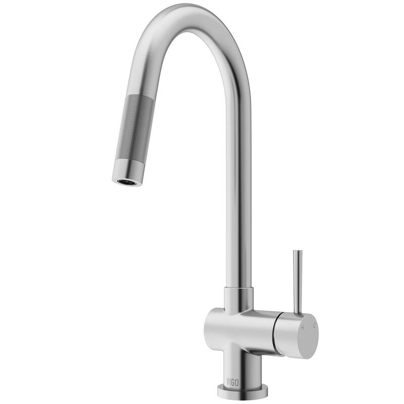 VIGO Gramercy 17" H Single Handle Pull-Down Spout Kitchen Faucet with Touchless Sensor - Stainless Steel