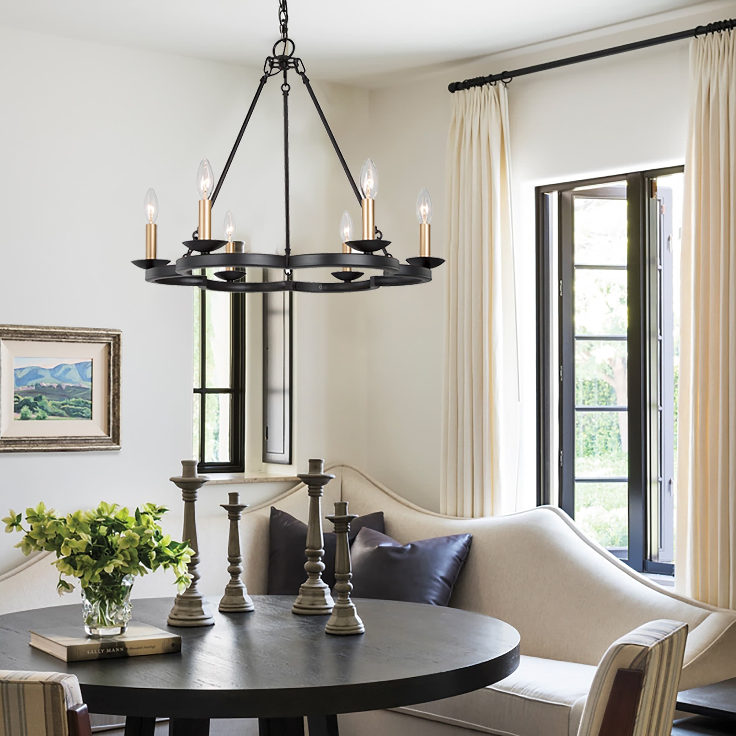 Wagon wheel dining room sales light