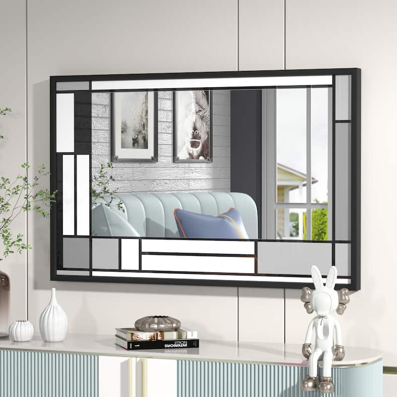 Window Pane Wall Decor Bathroom Vanity Mirror Mounted
