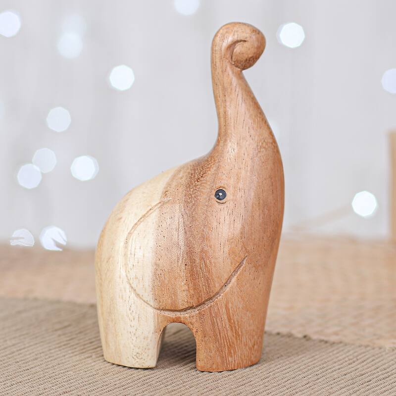 Novica Handmade Tiny Greeting Wood Figurine