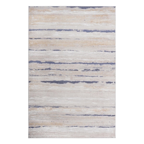slide 2 of 5, LOOM & LUXE Collection Cream/Ivory/Bordered Non-Shedding Area Rug - 36" D x 24" W x 0.35" H