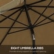 preview thumbnail 31 of 39, Outsunny 9ft Patio Umbrella with Push Button Tilt and Crank, Ruffled Outdoor Market Table Umbrella with Tassles and 8 Ribs