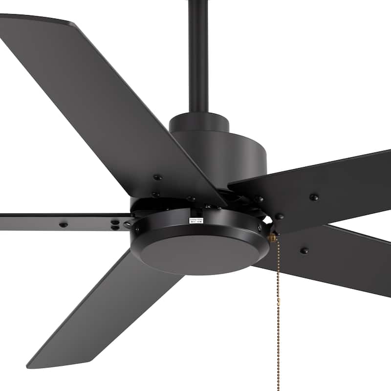 52" Indoor Traditional 5-Blade Ceiling Fan No Light with Pull Chain