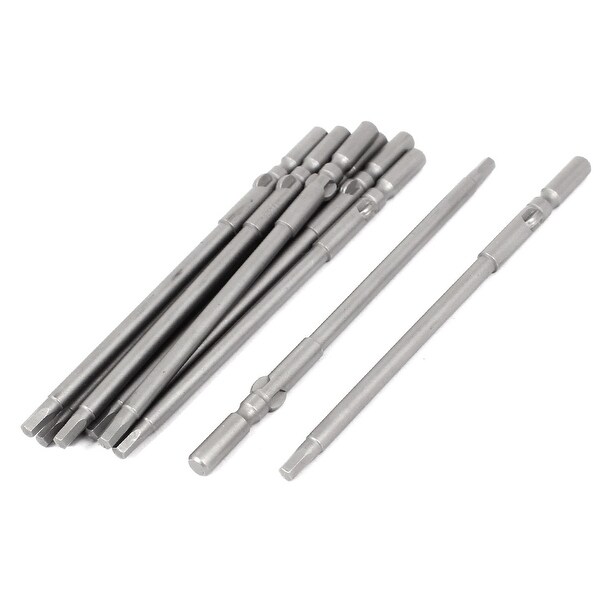 Unique Bargains 10 Pcs Metal 5mm Round Shank 3mm Hex Head Magnetic Screwdriver Bits 100mm Long