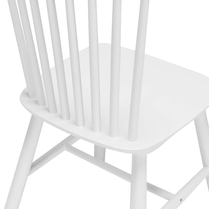 Coastal Set of 6/4/2 Windsor Solid Wood Dining Chairs Modern Wood Frame Side Chairs for Kitchen and Dining Room - Set of 6 - White