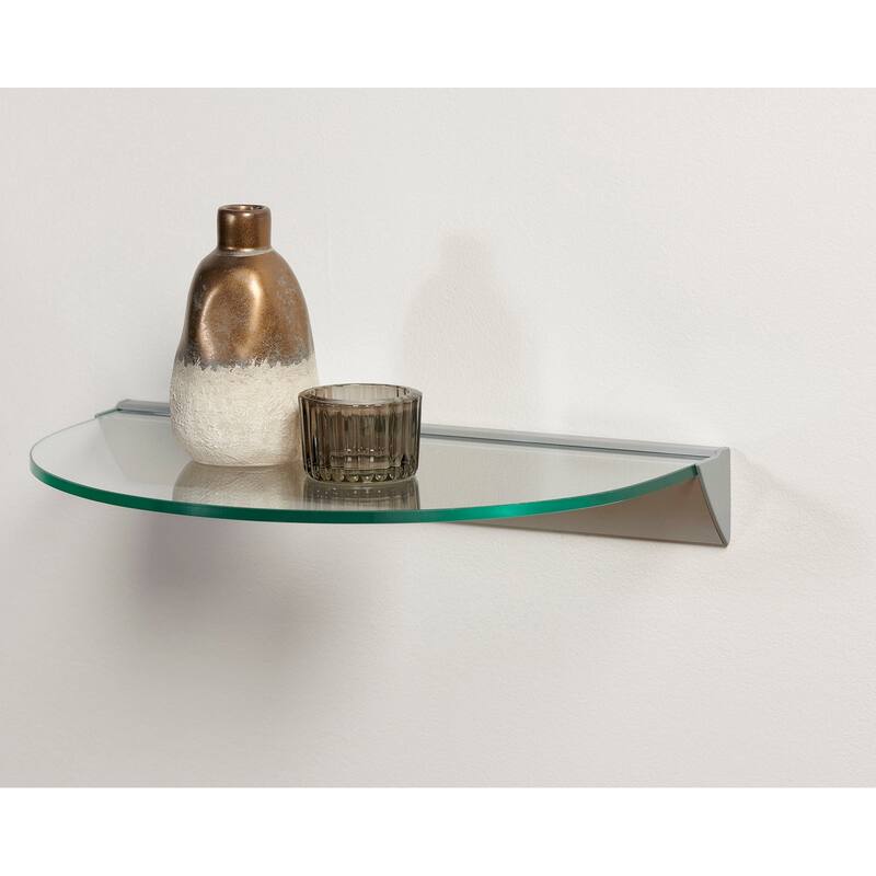 Essentials 12-inch Half Round Clear Glass Shelf Kit - 12
