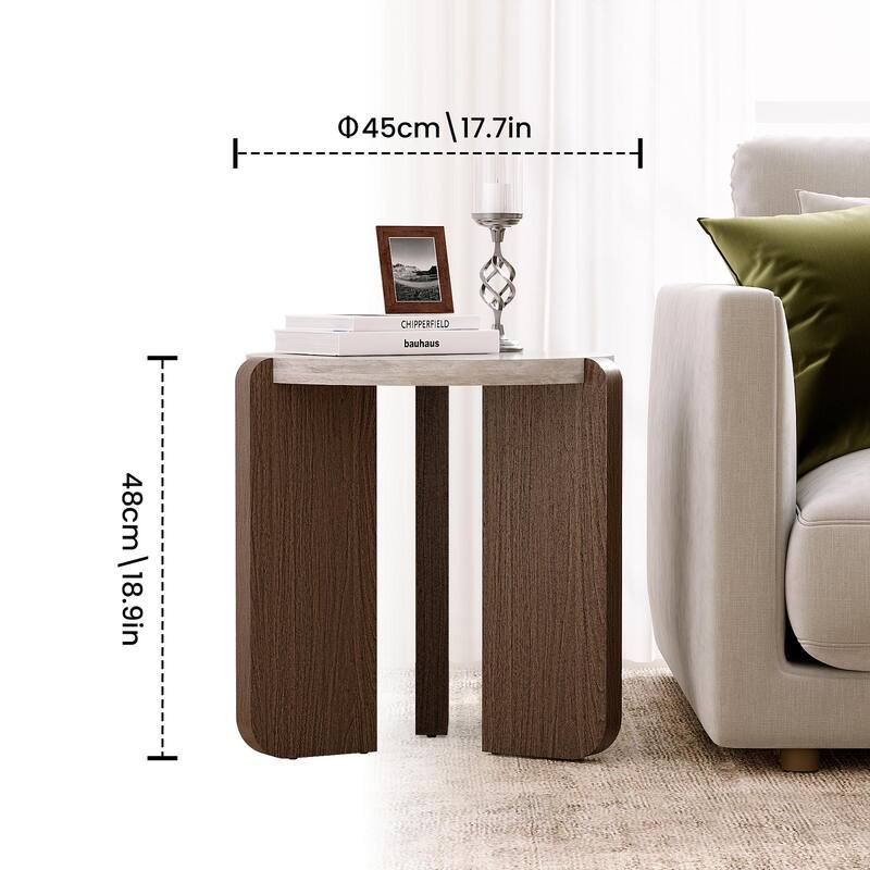 SUNBURY Modern Coffee Table with Walnut Wood Legs
