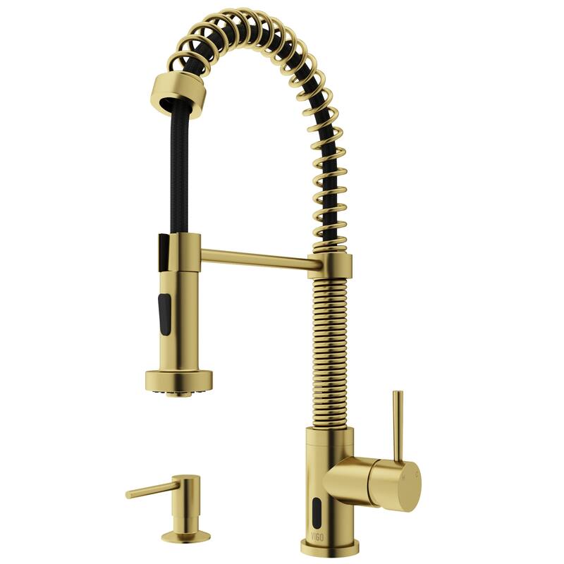 VIGO Edison 19" H Single Handle Pull-Down Sprayer Kitchen Faucet Set with Touchless Sensor