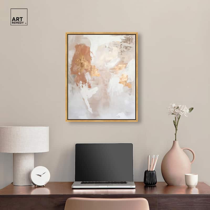 Gold-Trimmed Rose Quartz II Canvas by Art Remedy