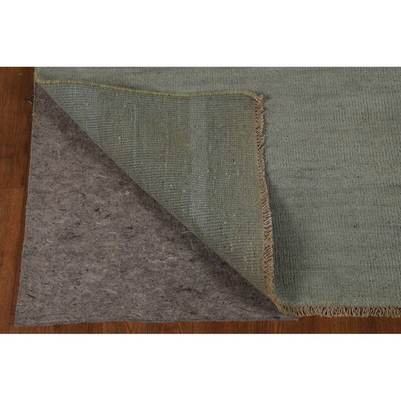 Modern Gabbeh Oriental Rug Hand-Knotted Solid Wool Carpet - 5'7" x 6'7"