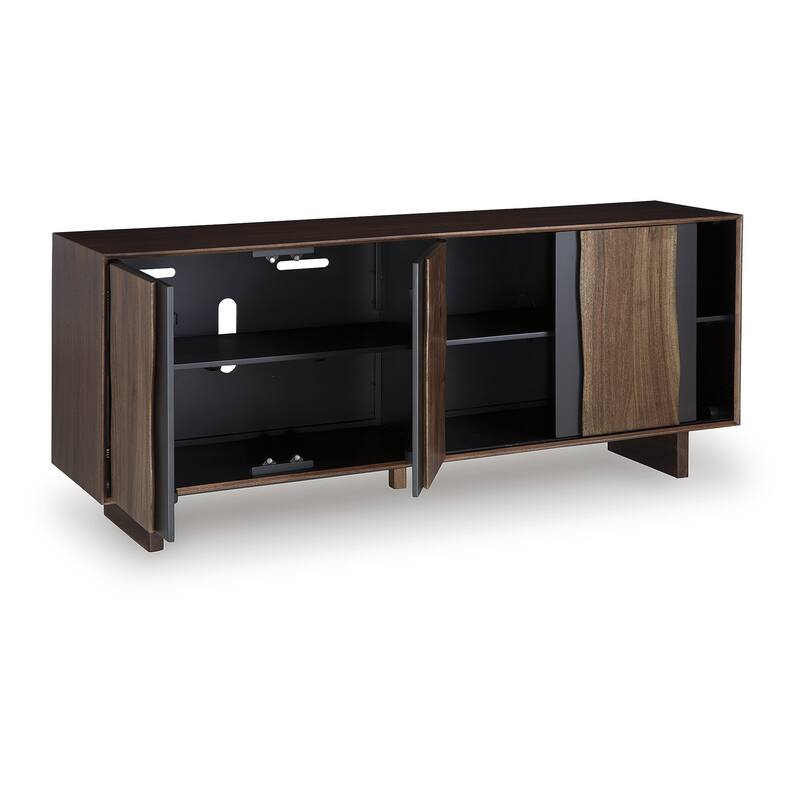 Signature Design by Ashley Welby Brown/Black Accent Cabinet - 71"W x 17"D x 30"H