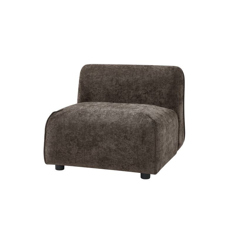 Christopher Knight Home - Marcella Modern 2-Piece Set Plush Upholstered Curved Padded Back Accent Chair and Footrest Ottoman