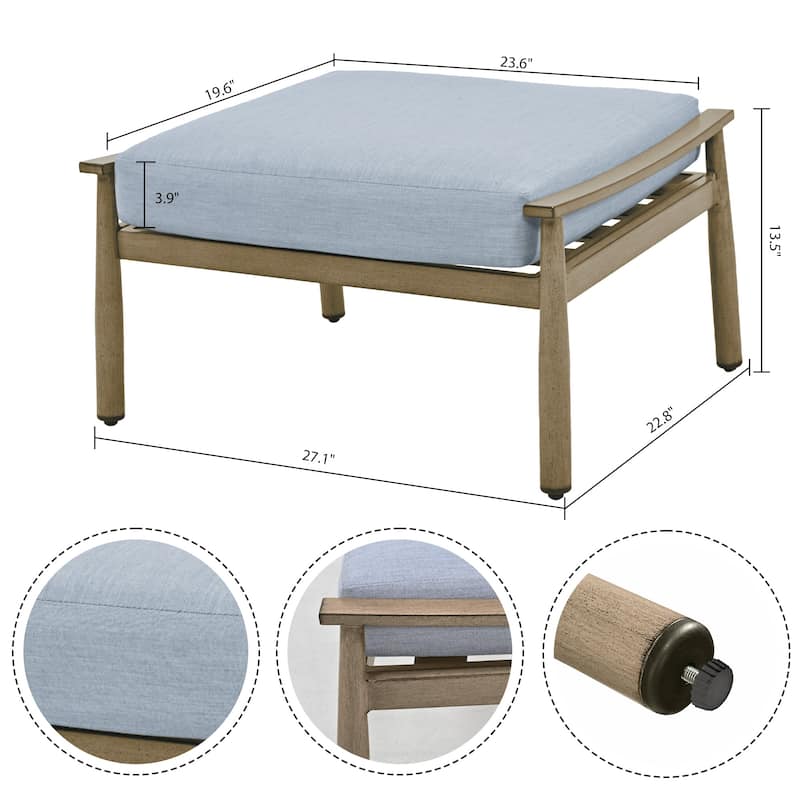 5-Person Aluminum Patio Conversation Set with Webbing Chair Back and Cushions