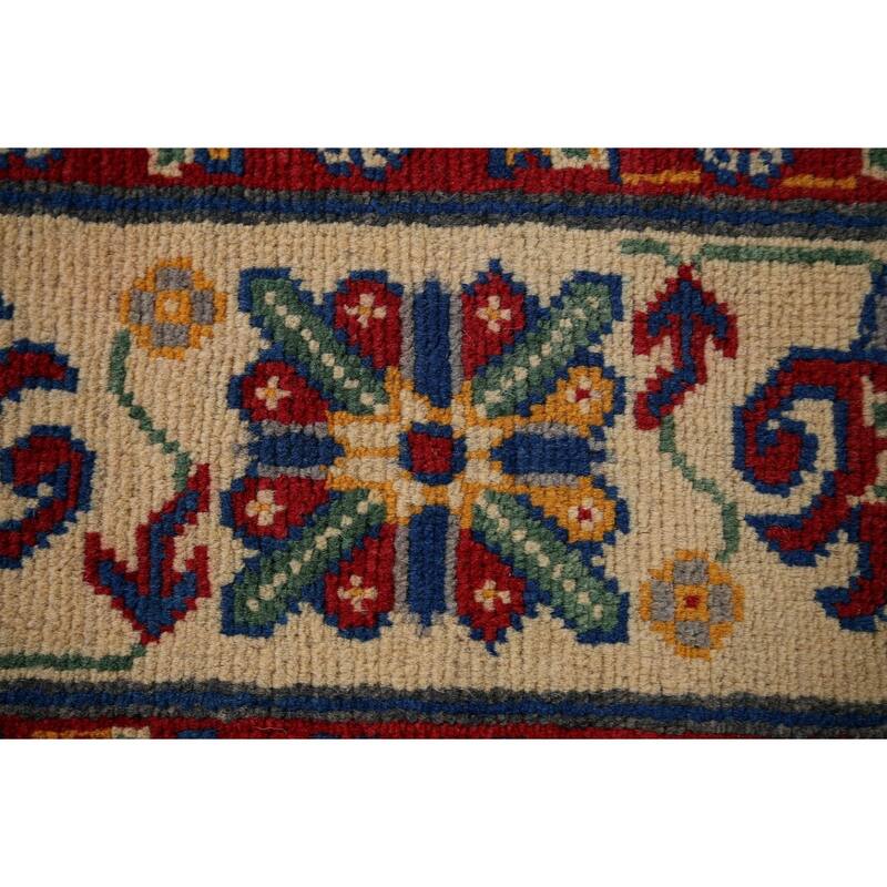 Grey Kazak Oriental Area Rug Handmade Traditional Wool Carpet - 4'10" x 6'9"