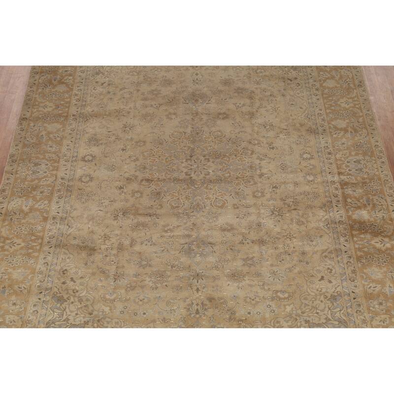 Hand Knotted Oriental 100% Wool Carpet Traditional Floral Brown Najafabad Area Rug - 12' 11'' X 9' 6''