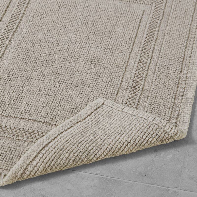 Jean Pierre Cotton Stonewash Racetrack 2-Piece Bath Rug Set