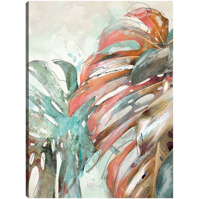 Line Art Leaves I By Studio Arts Canvas Art Print