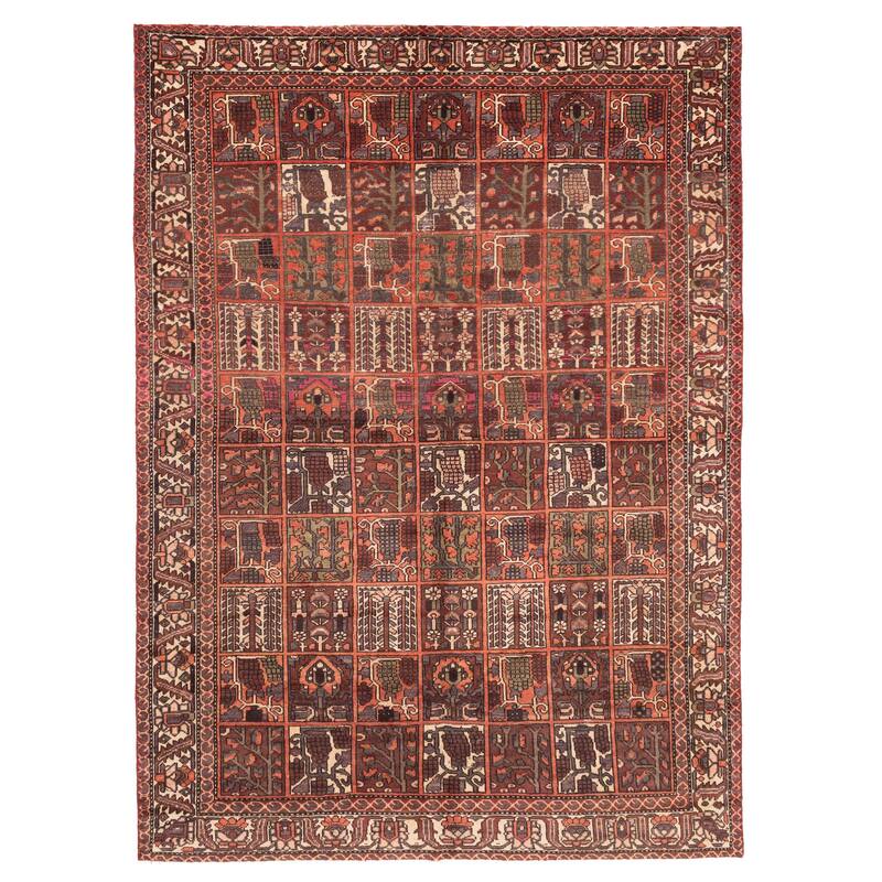 ECARPETGALLERY Hand-knotted Kayseri Vintage Dark Red Wool Rug - 6'9 x 9'8