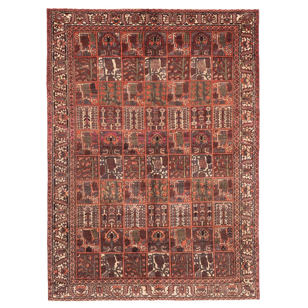 ECARPETGALLERY Hand-knotted Kayseri Vintage Dark Red Wool Rug - 6'9 x 9'8