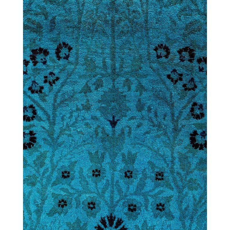 Contemporary Overdyed Wool Hand Knotted Area Rug - 6' 1" x 9' 2"