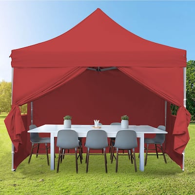 Zenova 10'x10' Pop up Canopy Tents with 4 Sidewalls Portable Folding Gazebo Tent