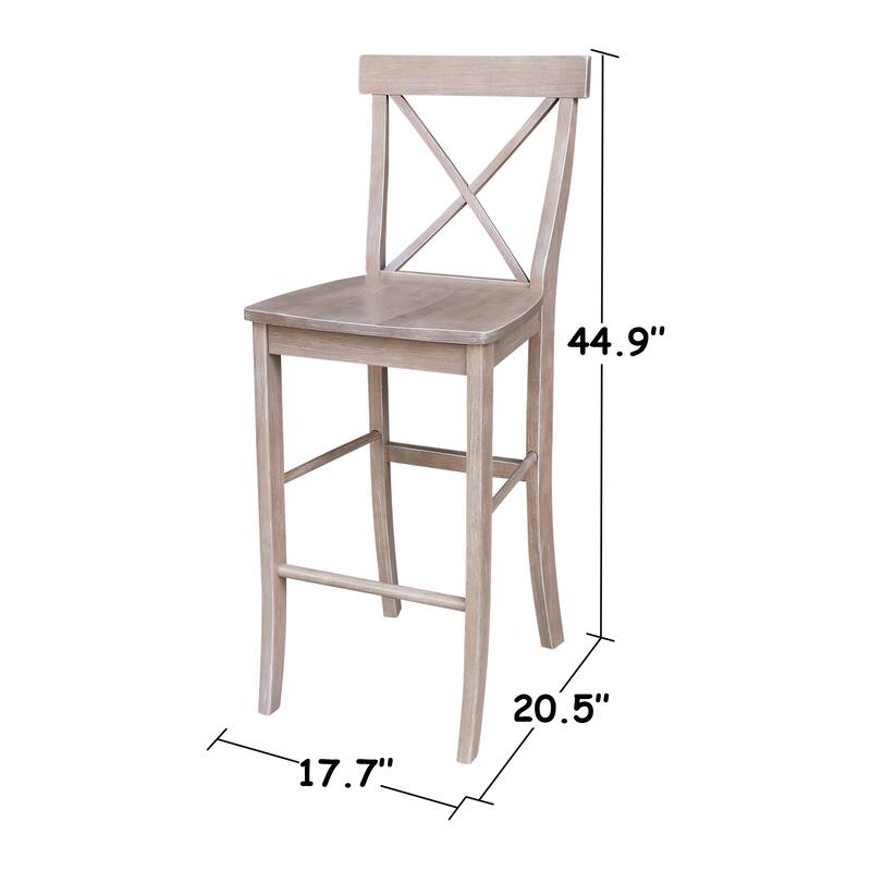 42 in. Round Dual Drop Leaf Bar Height Dining Table with 2 X-back Stools - 3 Piece Set