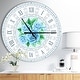 preview thumbnail 8 of 9, Designart 'Blue Hand drawn Roses Shabby Chic Vintage' Oversized Contemporary Wall CLock 23 in. wide x 23 in. high