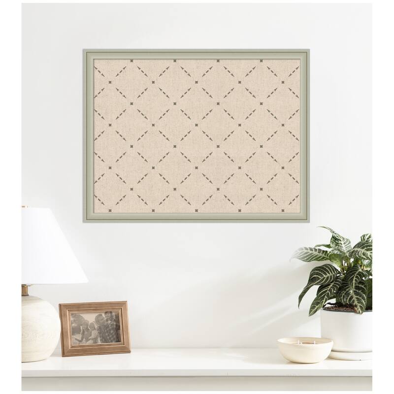 Kate and Laurel Pinboard Green Lattice Print