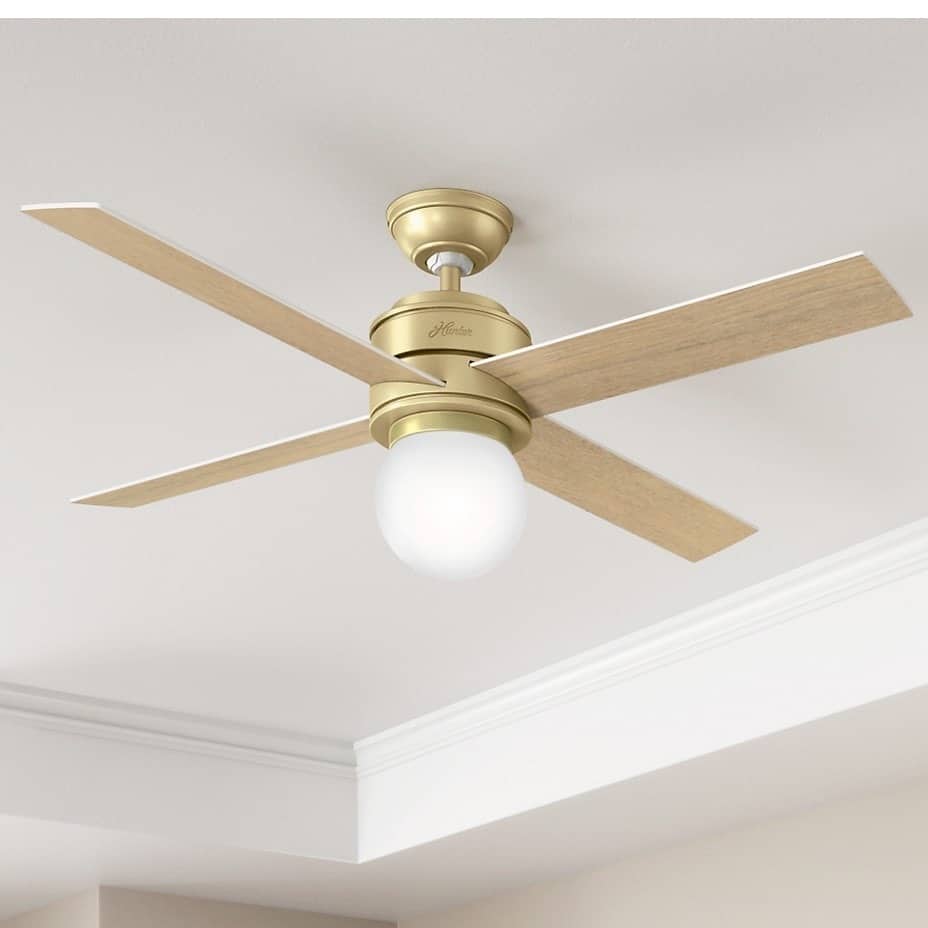 Hunter 52" Hepburn Ceiling Fan with LED Light Kit and Wall Control - Vintage, Mid-Century Modern, Transitional