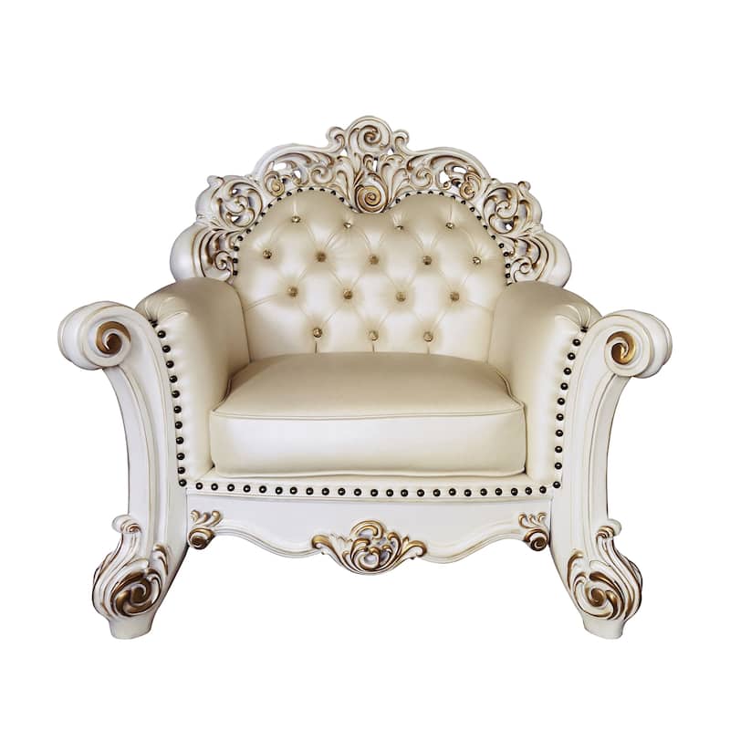 Casada Champagne and Antique Pearl Chair with Pillow